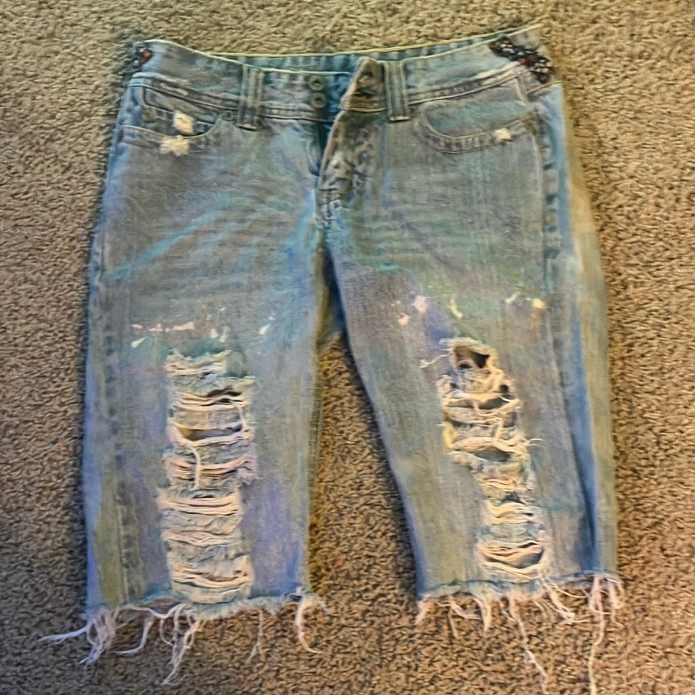 BONGO Distressed Blue Jean Shorts